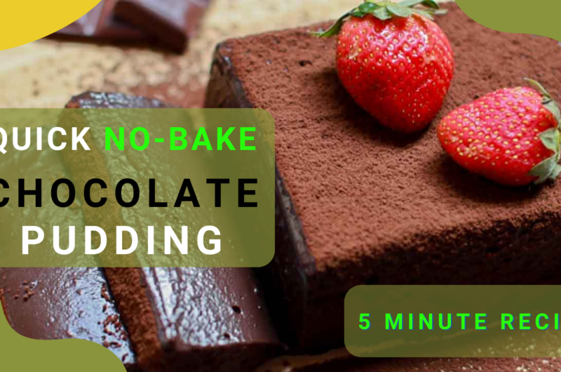 No-Bake Chocolate Pudding Dessert (5 Minutes Recipe)